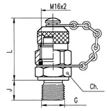 Druckanschluss mit männlicher Implantation M16X12